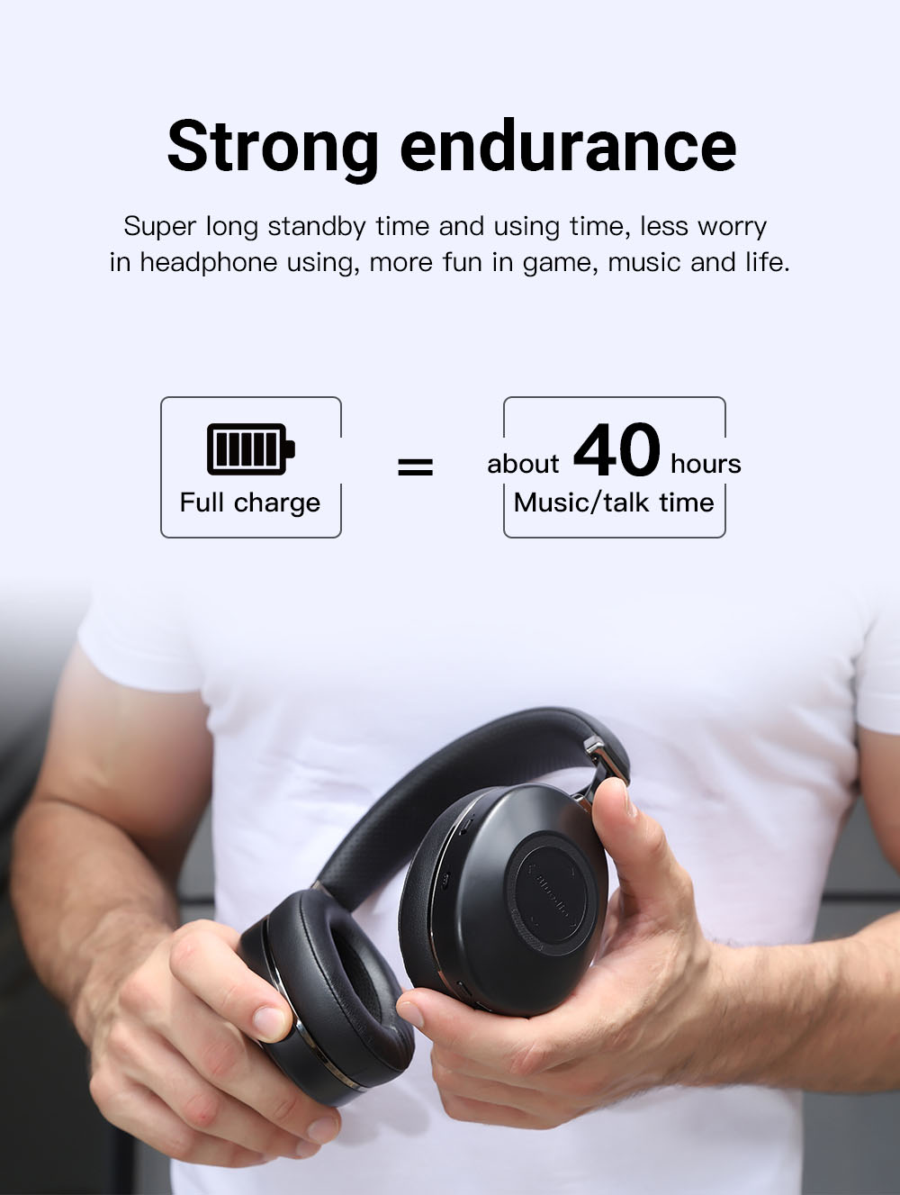 Bluedio H2 Bluetooth Headphone Wireless On-ear HiFi Bass Active Noise Reduction Comfortable Touch Control 40H Music Time