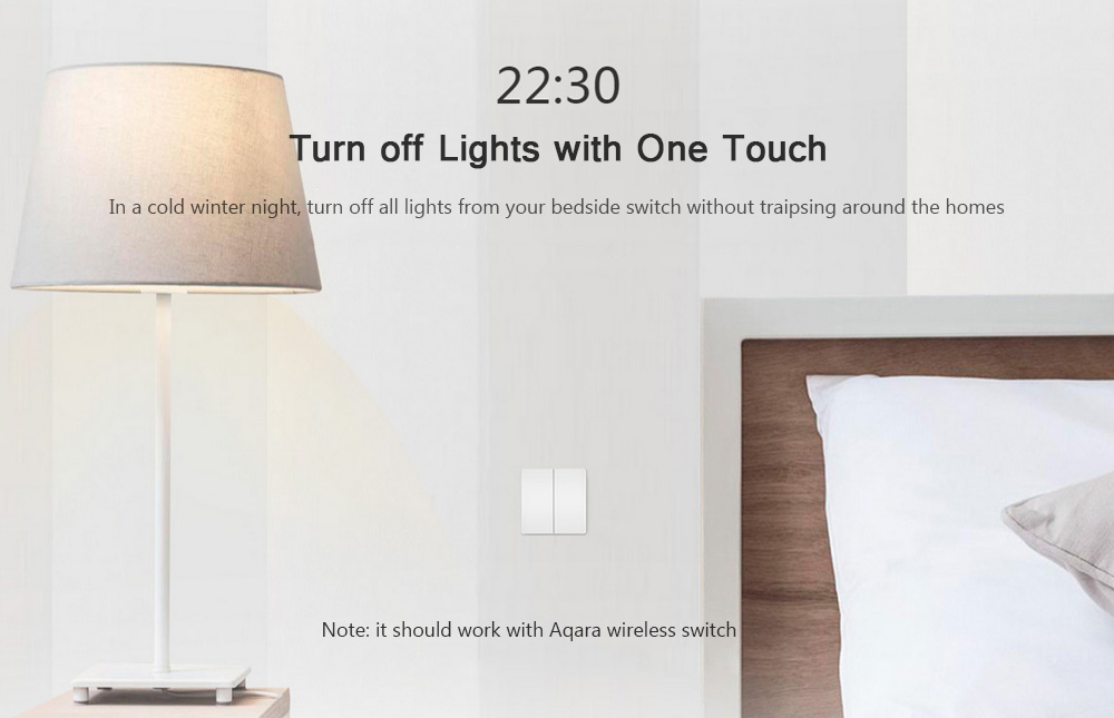 Aqara Smart Light Control Fire Wire and Zero Line Single Key Version - Milk white