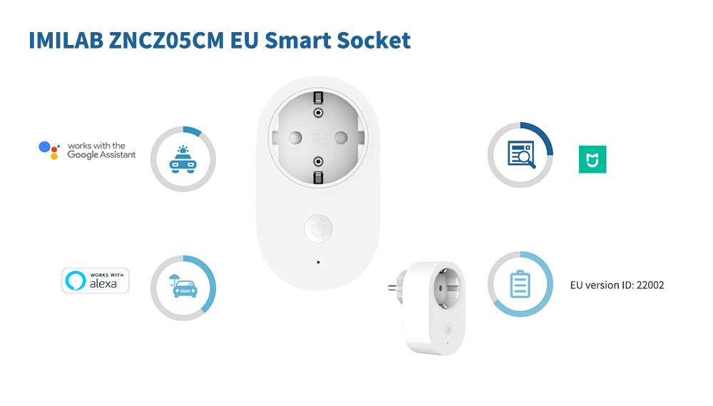 IMILAB ZNCZ05CM Remote Control / Time Switch / Intelligent Memory / Power-saving EU Smart Socket ( Xiaomi Ecosystem Product )