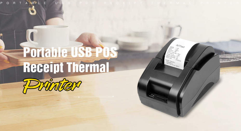 ZJ - 5890K Mini 58mm POS Receipt Thermal Printer with USB Port